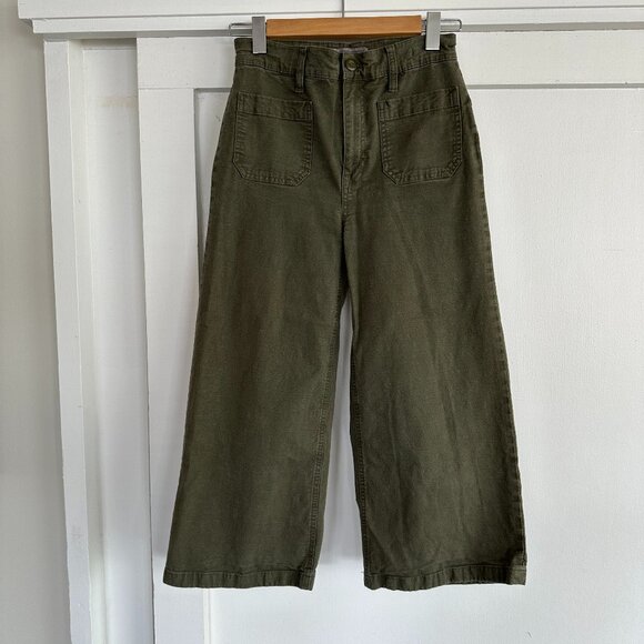 J. Crew Olive Green Wide Leg Pants--size 26 - Picture 2 of 7